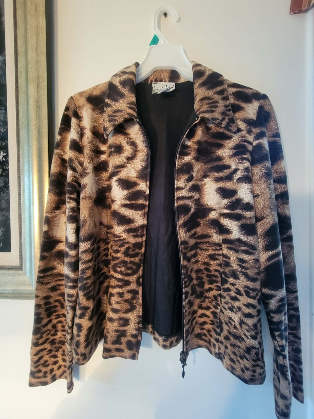 Joseph Ribkoff Leopard-Print Zip Jacket in Brown and Black